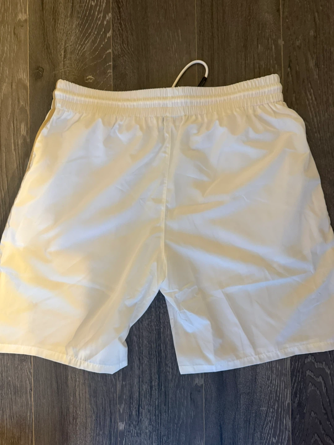 BOSS White Swim Trunks with Side Stripes - photo 3