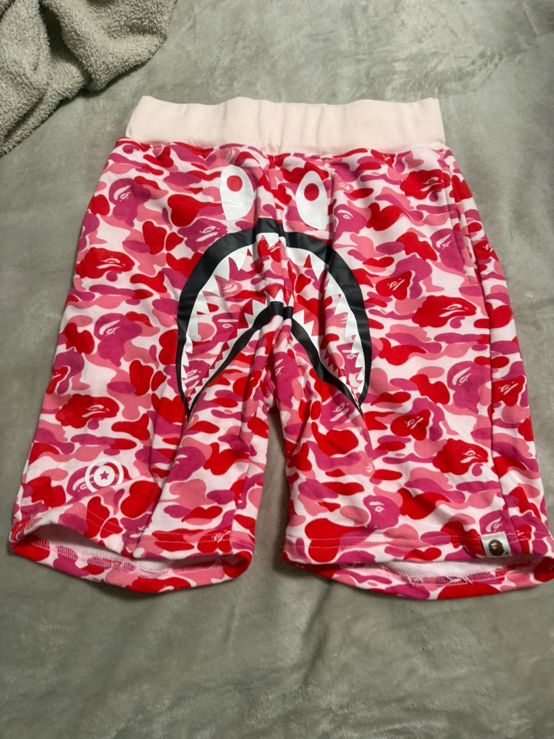 A Bathing Ape Pink Camo Shark Shorts