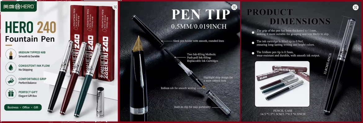 HERO 240 Retro Fountain Pen =NEW= - photo 5
