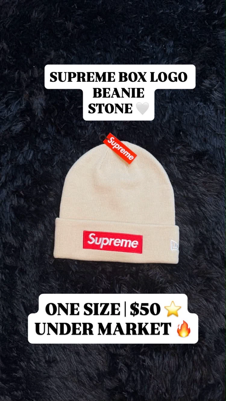 Supreme Box Logo Beanie - Stone