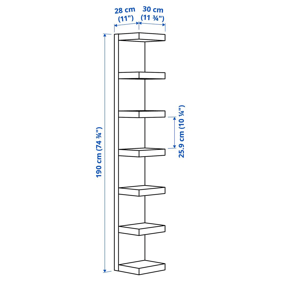 Lack Ikea White 7-Shelf Tall Wall Unit - photo 4