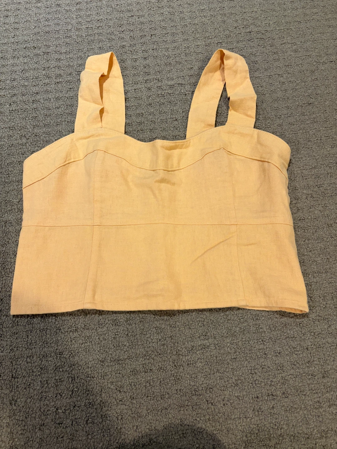 Abercrombie & Fitch Peach Linen Blend Crop Top