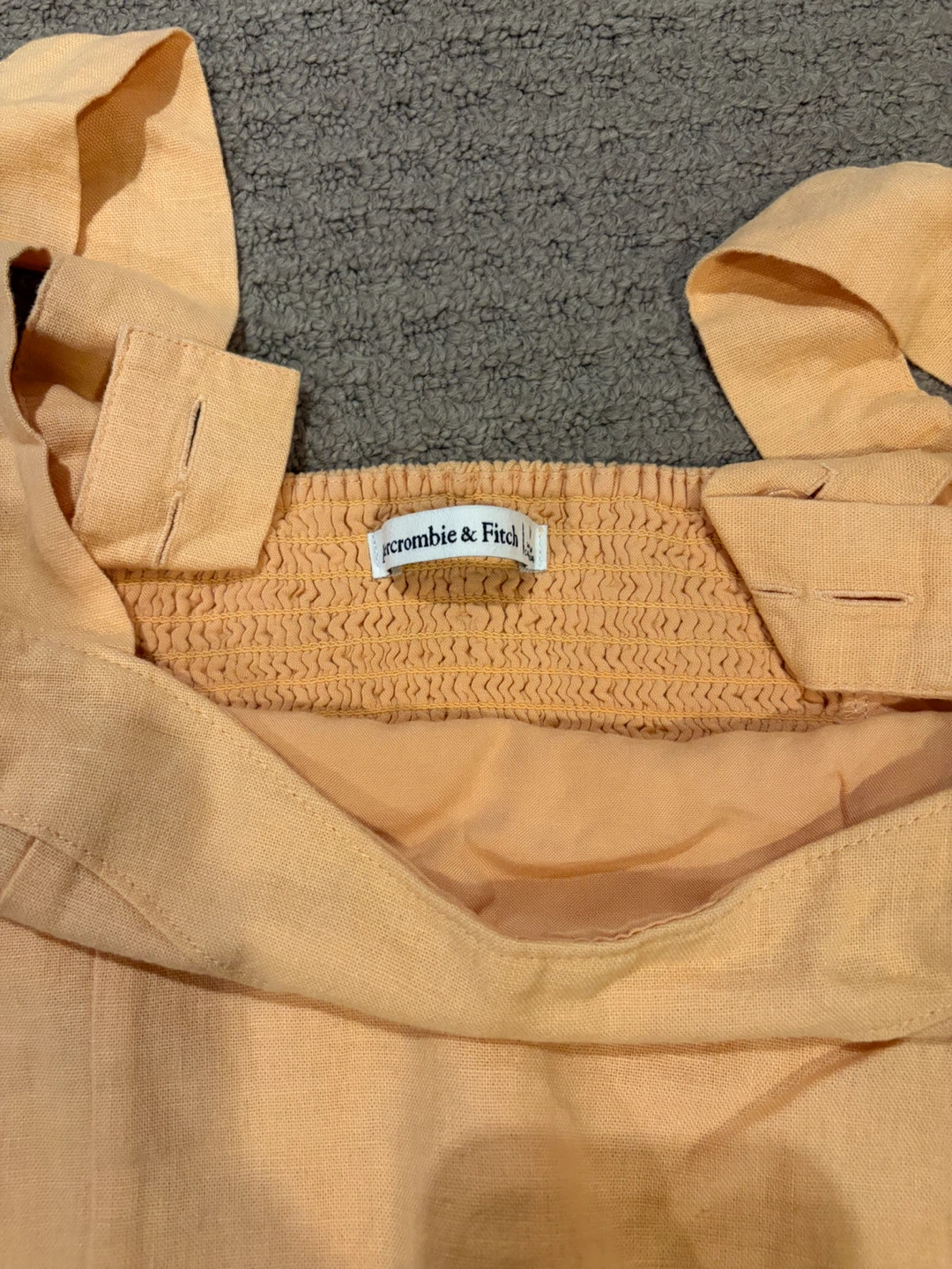 Abercrombie & Fitch Peach Linen Blend Crop Top - photo 2