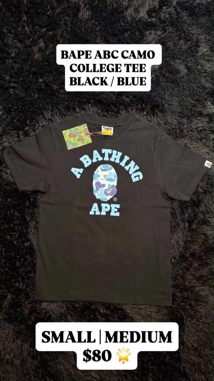 BAPE ABC Camo College Tee - Black/Blue - Small/Medium - photo 5