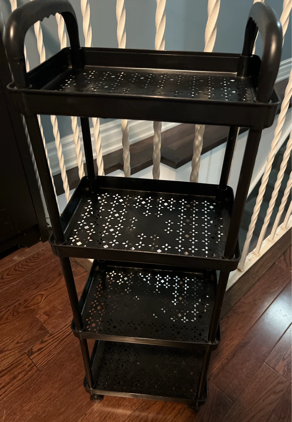 Black 3-Tier Rolling Storage Cart