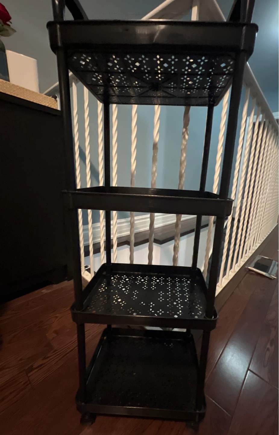 Black 3-Tier Rolling Storage Cart - photo 2