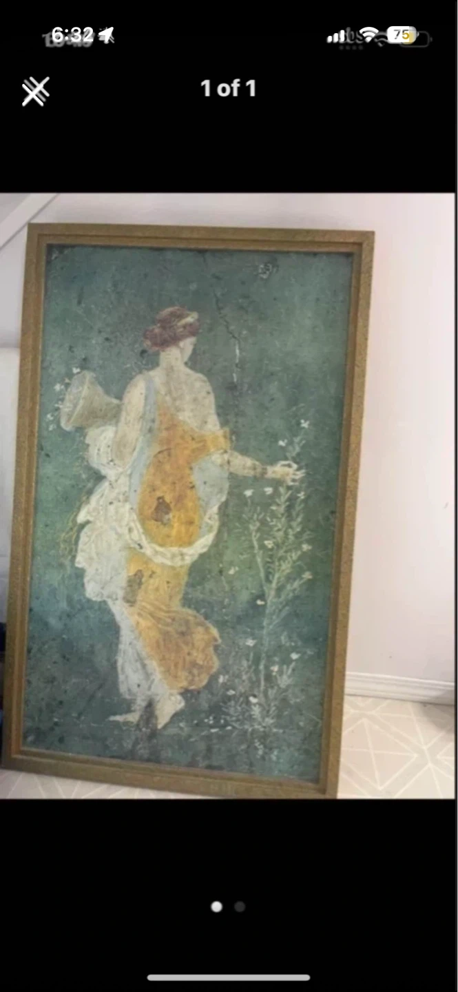 Framed Ancient-Style Fresco Art