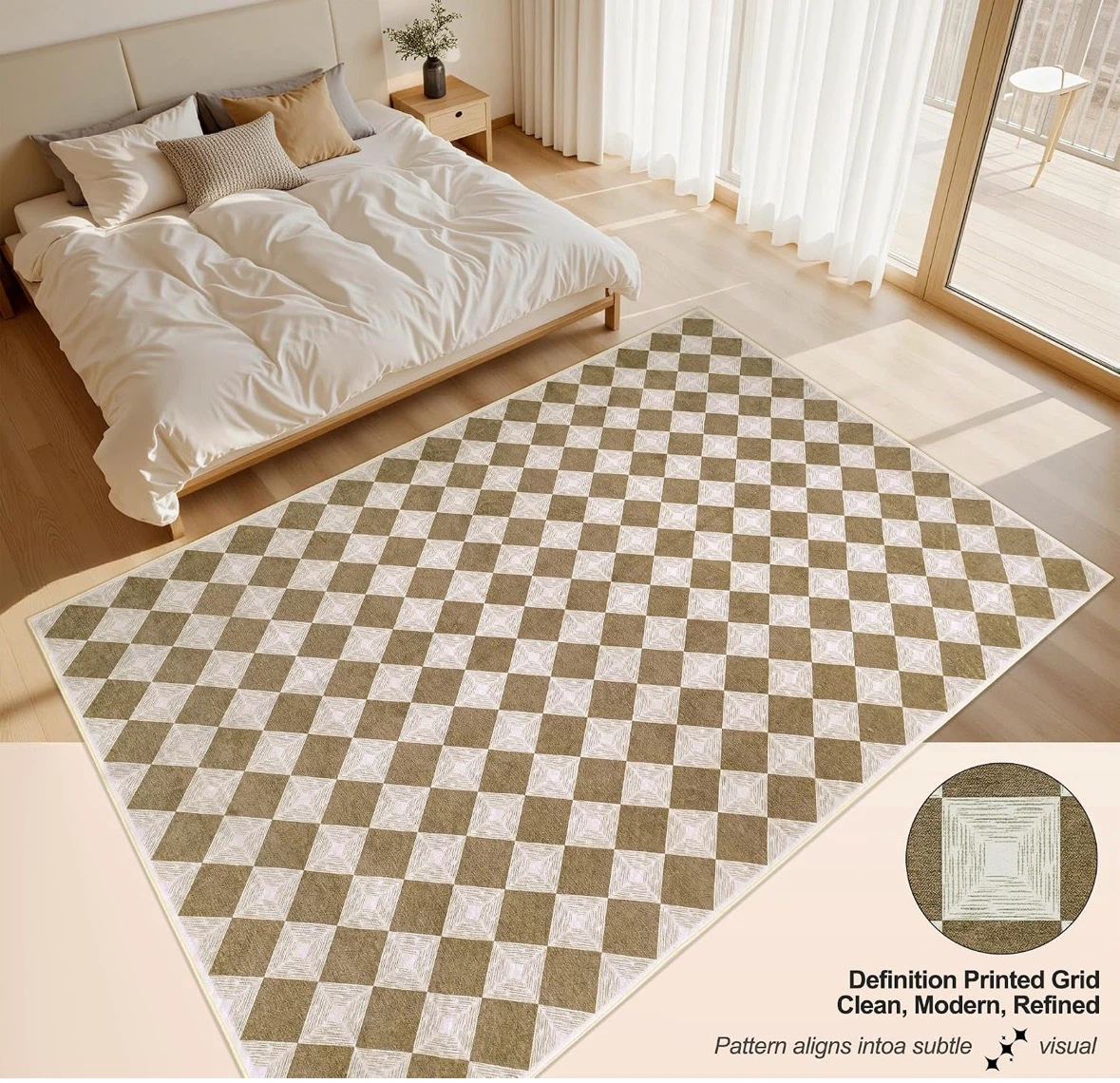 Checkerboard Area Rug 8x10 ft