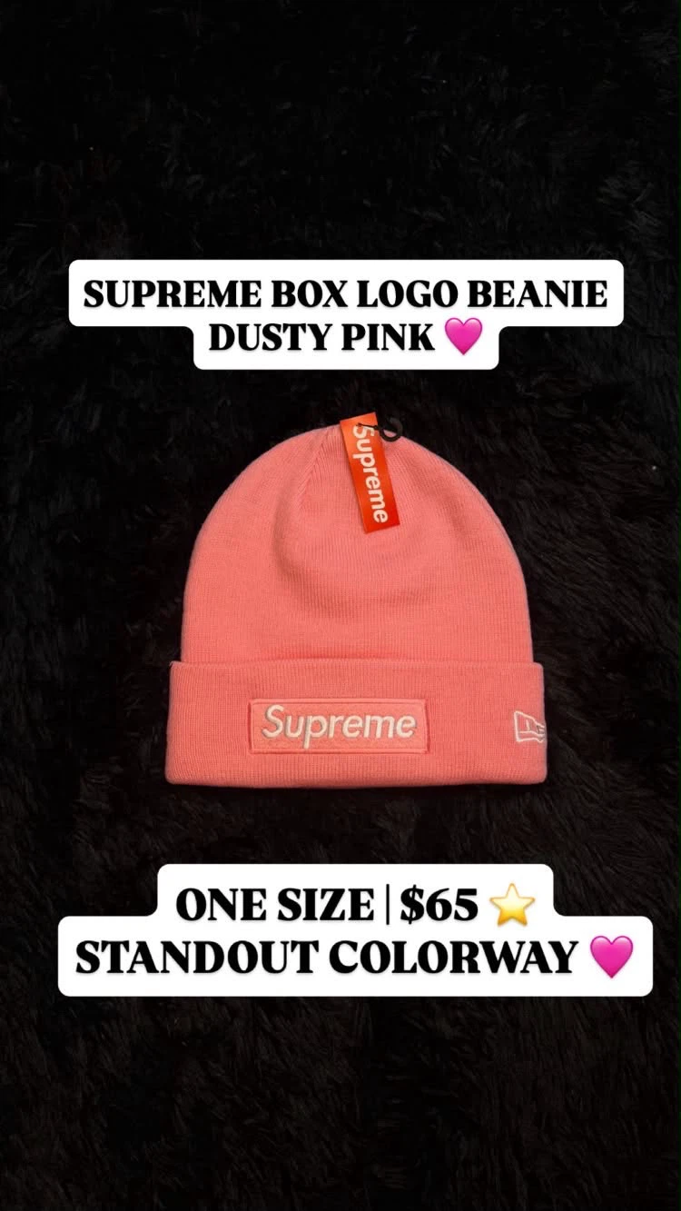 Supreme Box Logo Beanie - Dusty Pink