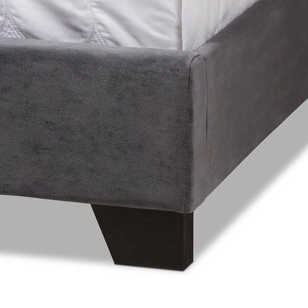 New Queen Size Luxury Dark Gray Upholstered Bed - photo 3