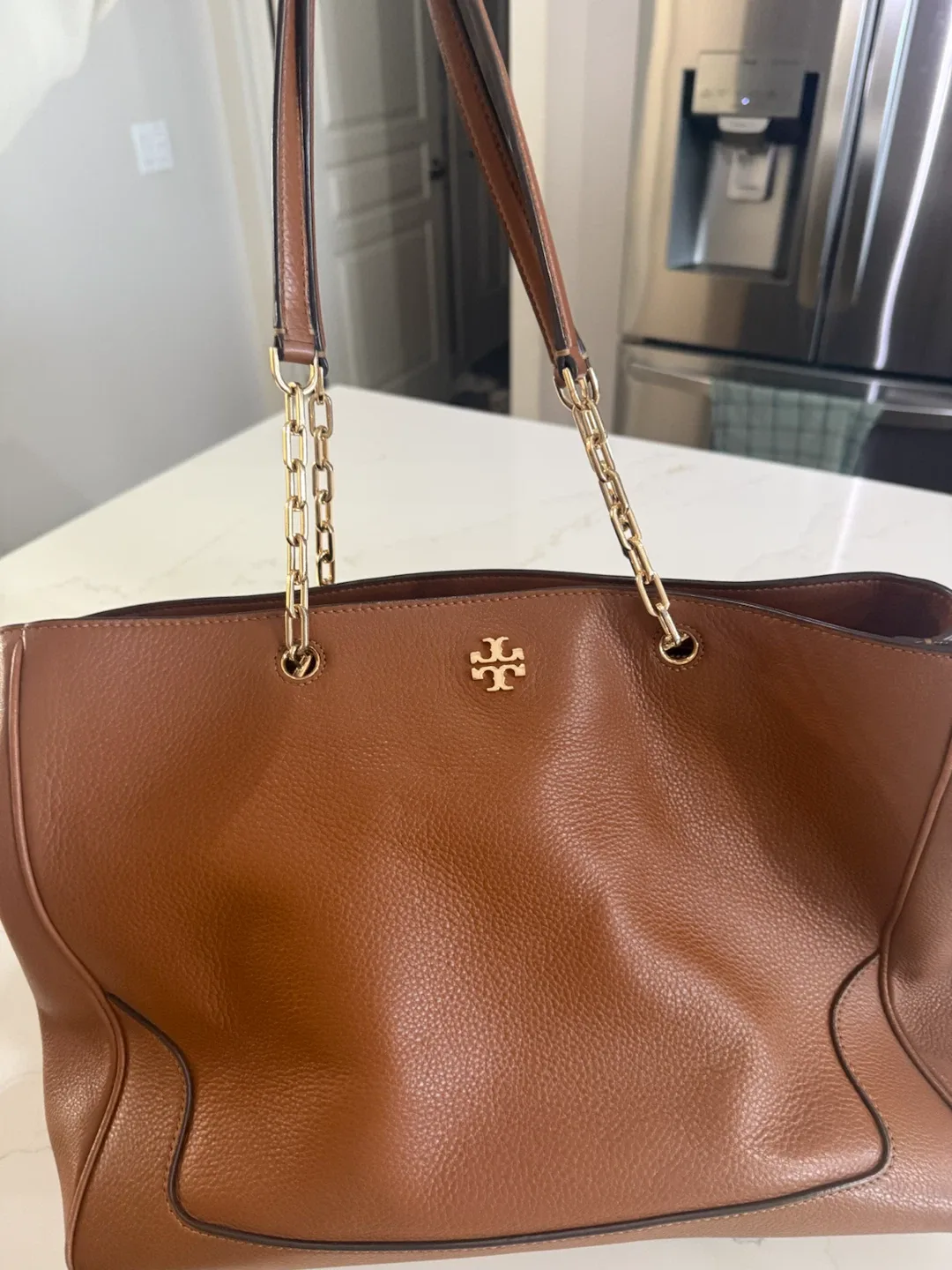Tory Burch Brown Leather Tote Bag