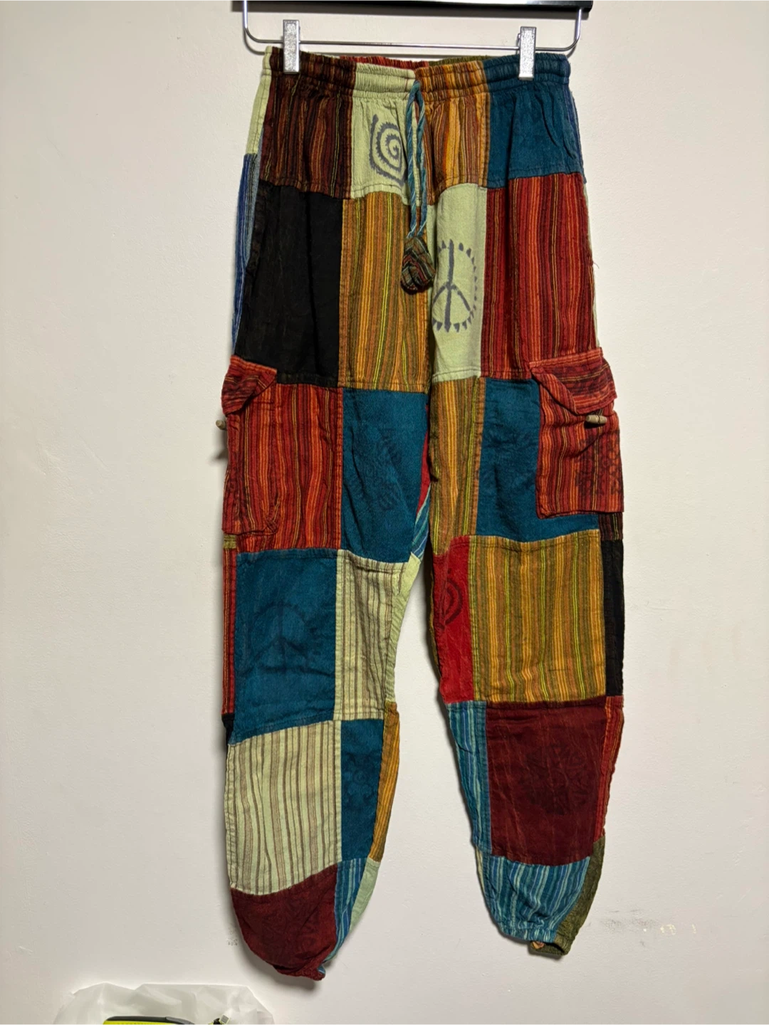 Rave Festival Bohemian Patchwork Cargo Jogger Pants Wook