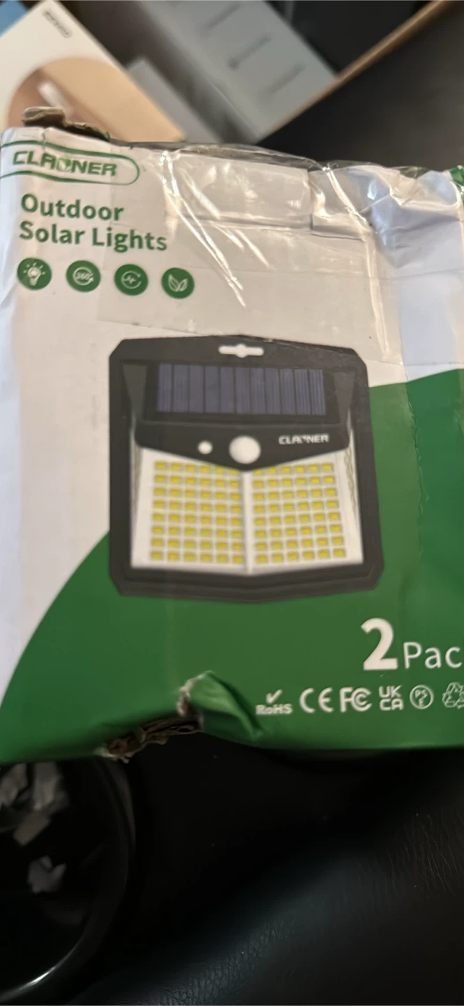 CLANER Solar Motion Sensor Outdoor Lights - 2 Pack