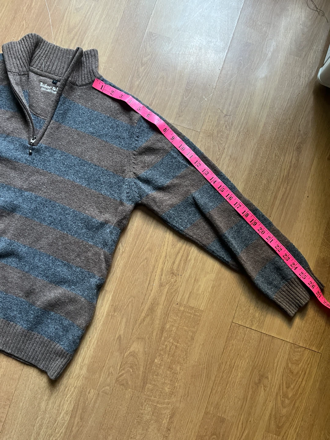 Striped quarter-zip wool sweater - Men’s large - photo 4