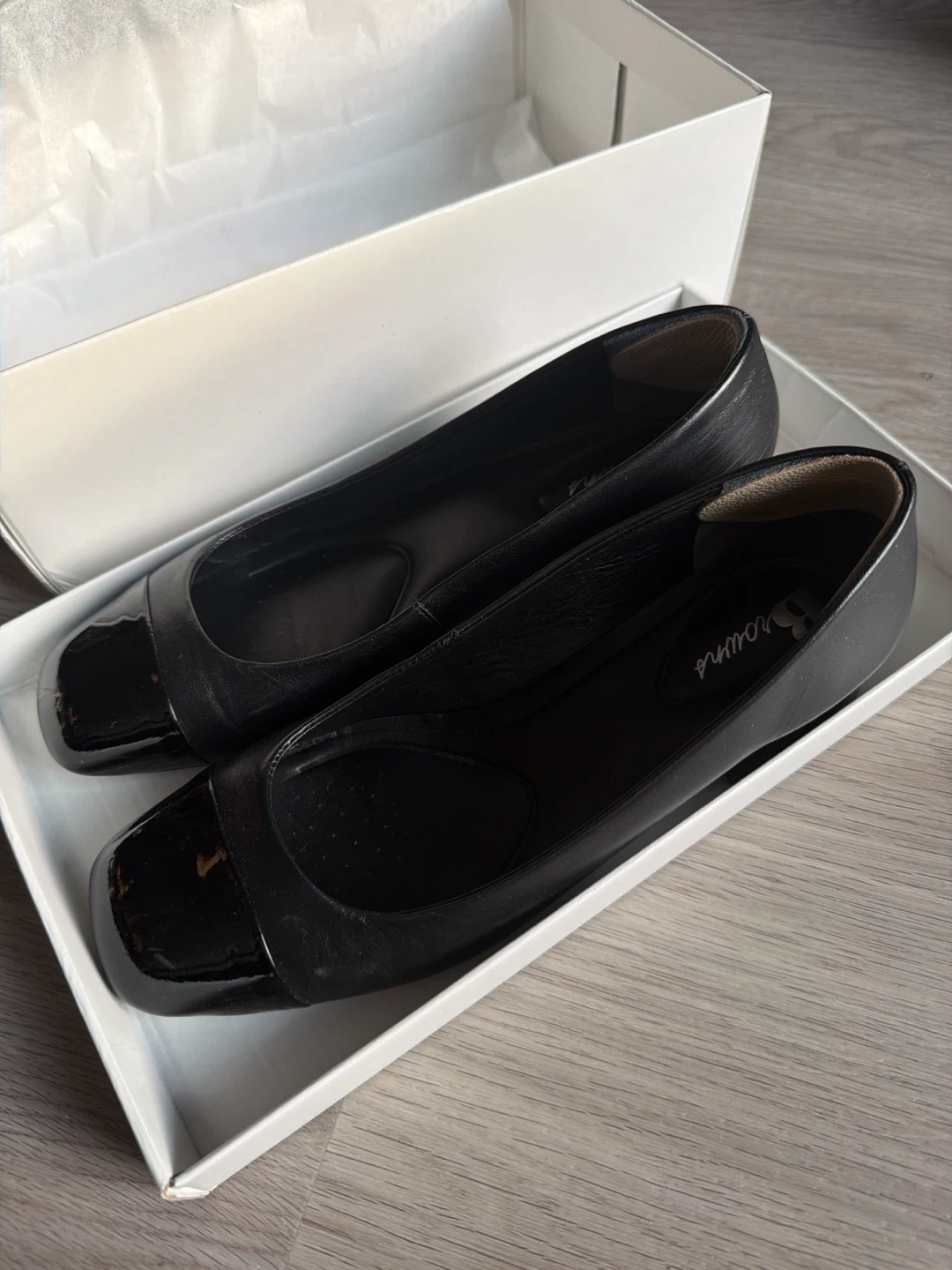 Browns black leather block heel pumps size 36