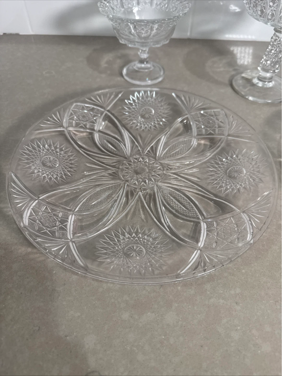 Vintage Crystal Glass Dessert Dish Set - photo 3