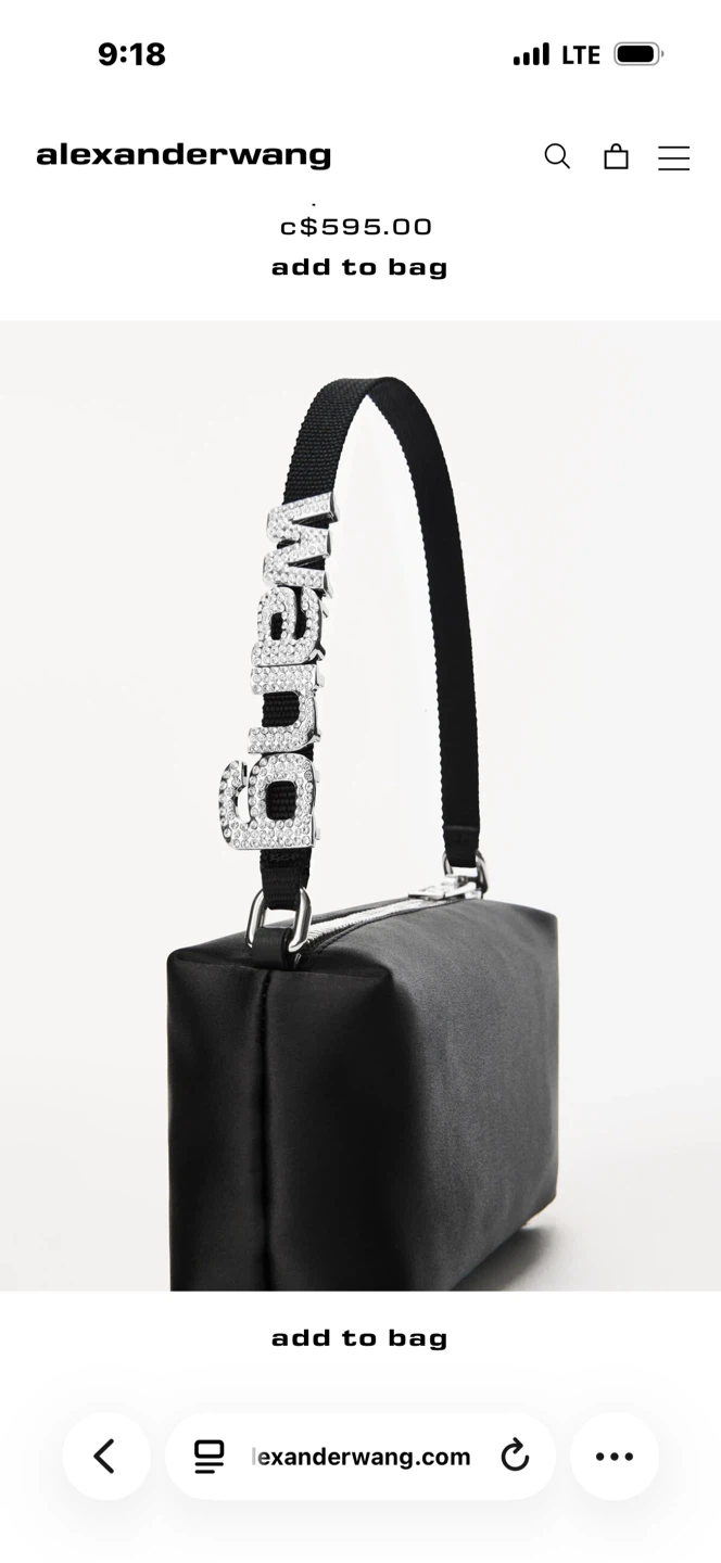 Alexander Wang Yellow Satin Rhinestone Logo Mini Bag - photo 4