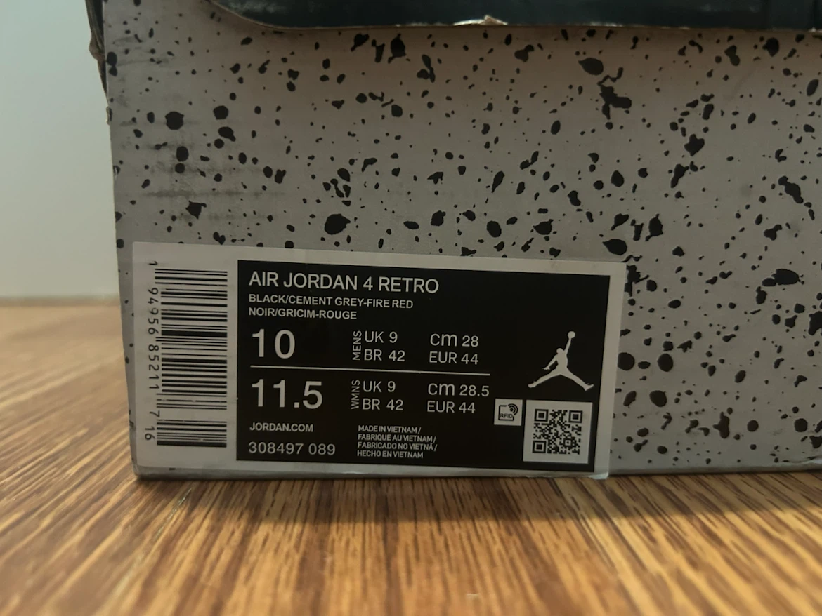 Air Jordan 4 Retro 'Bred' Size 10 - photo 5