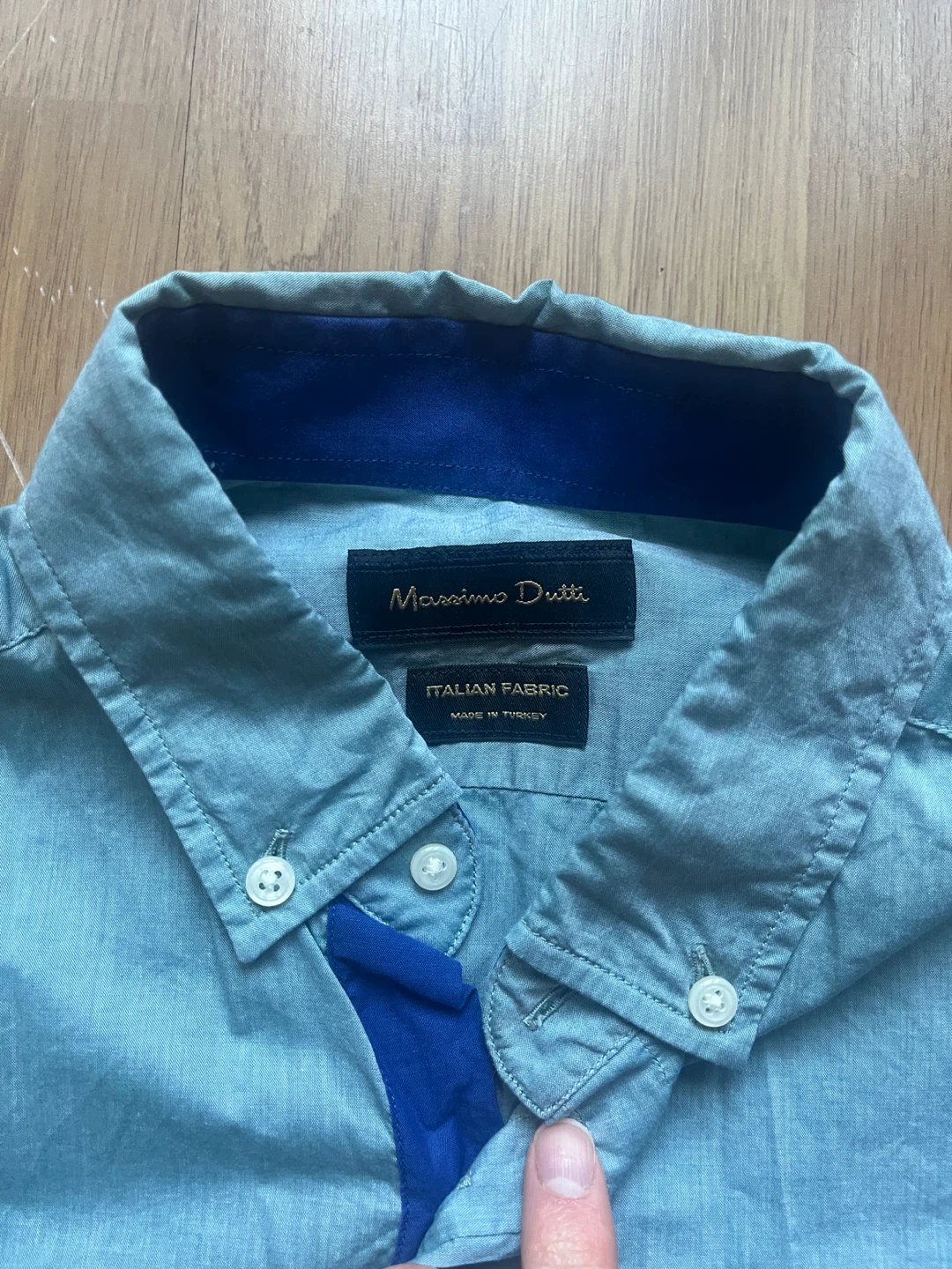 Massimo Dutti Men's Blue Button-Down Shirt - photo 3