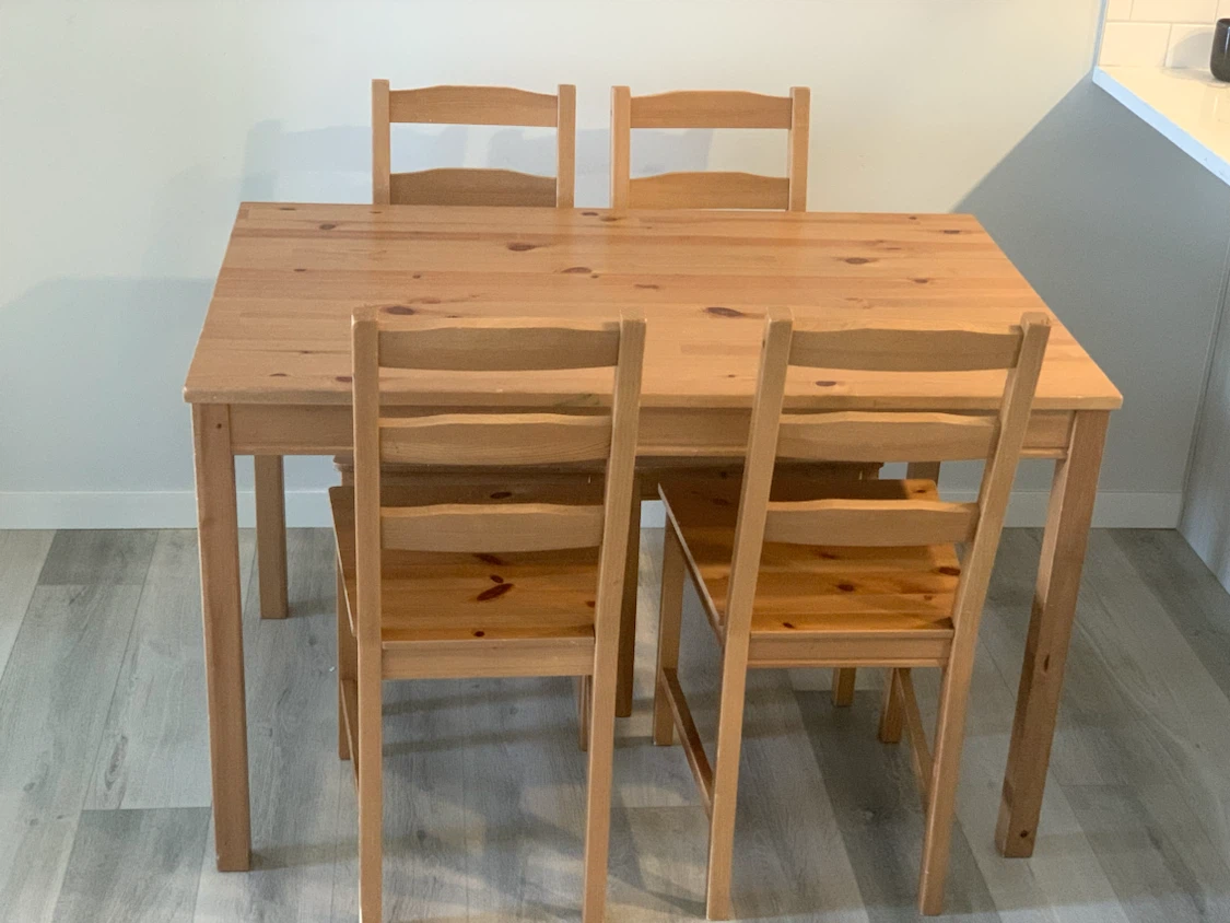 IKEA HÄGERNÄS Table and 4 Chairs - Antique Stain Pine