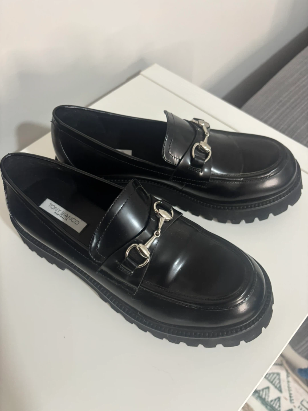 Tony Bianco Black Loafers Size 40