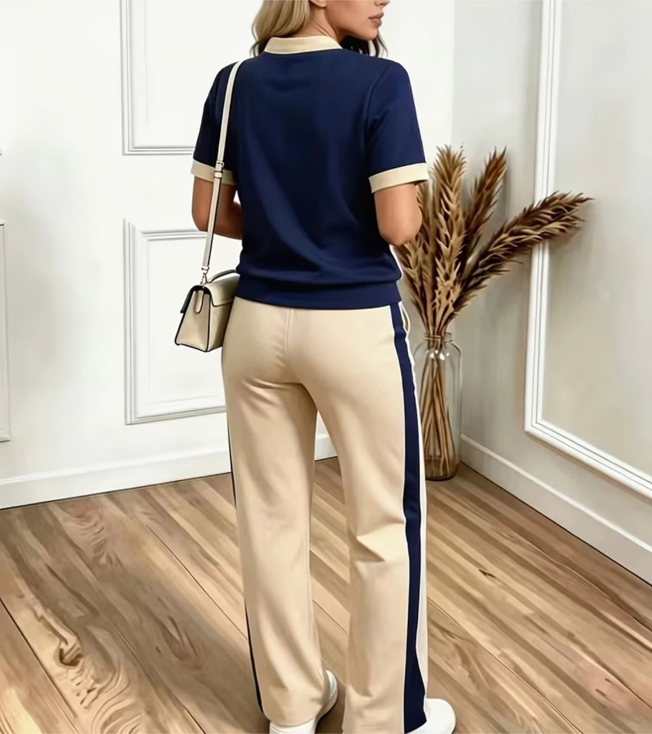 Women's Navy and Beige Tracksuit Set - photo 2