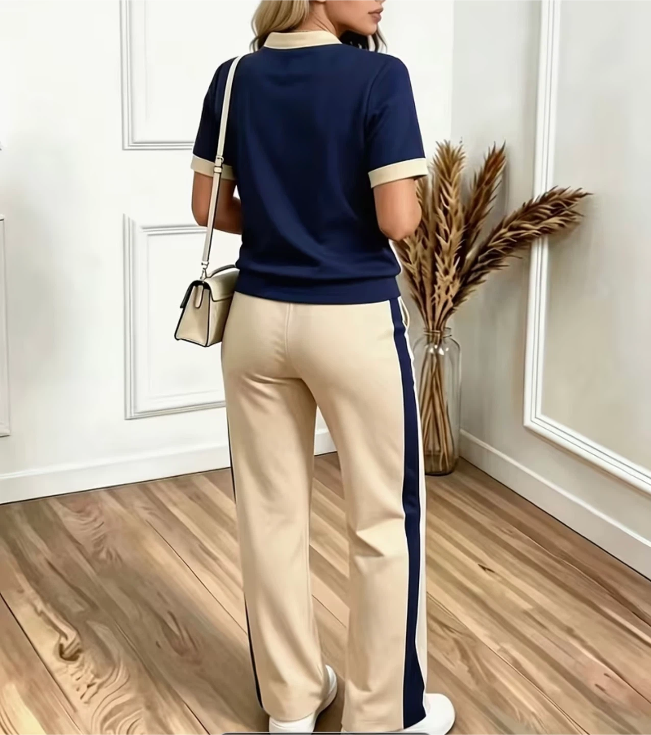 Women's Navy and Beige Tracksuit Set - photo 4