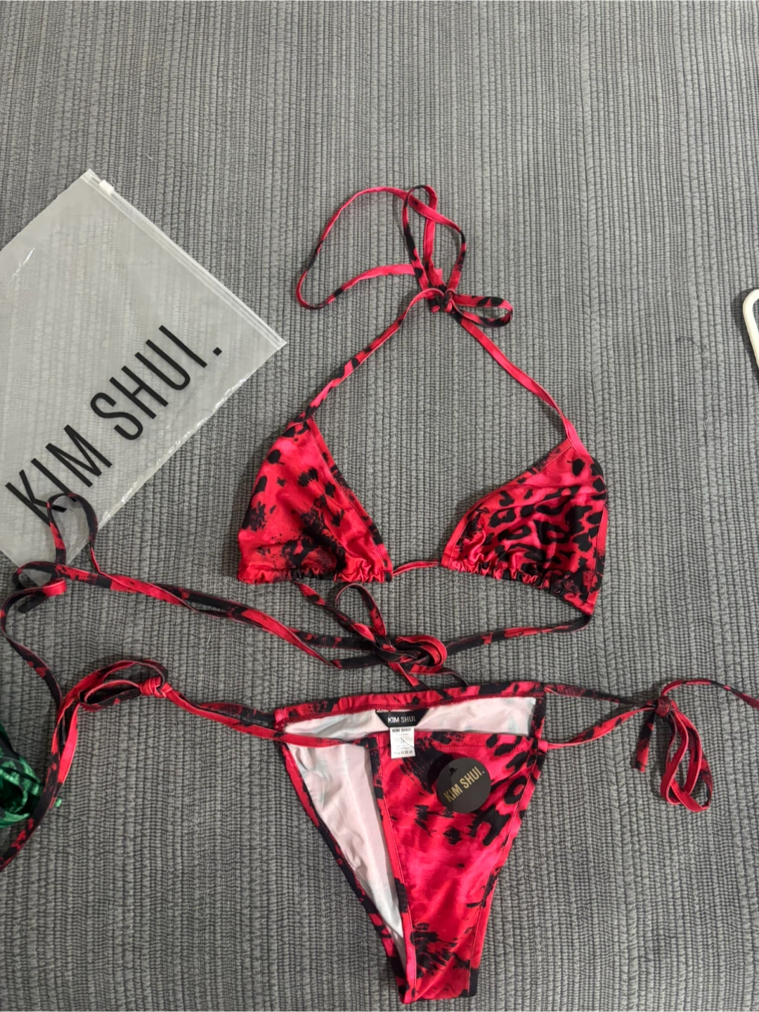 Kim Shui Bikini Set - Red Leopard Print