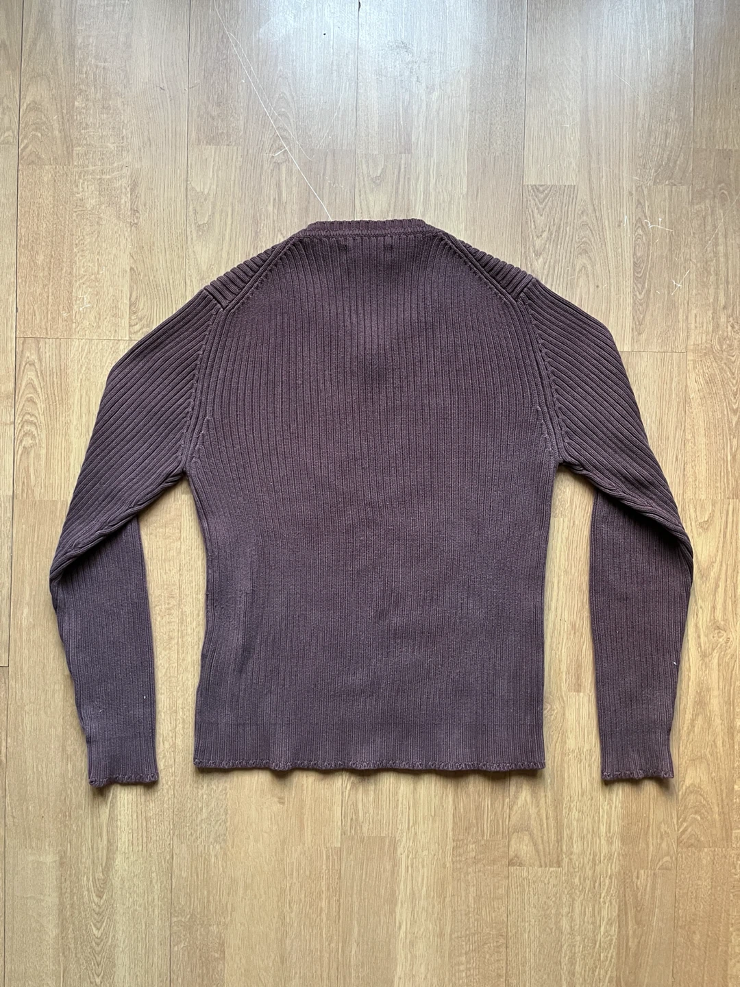 Brown Ribbed V-Neck Sweater - men’s medium - photo 2