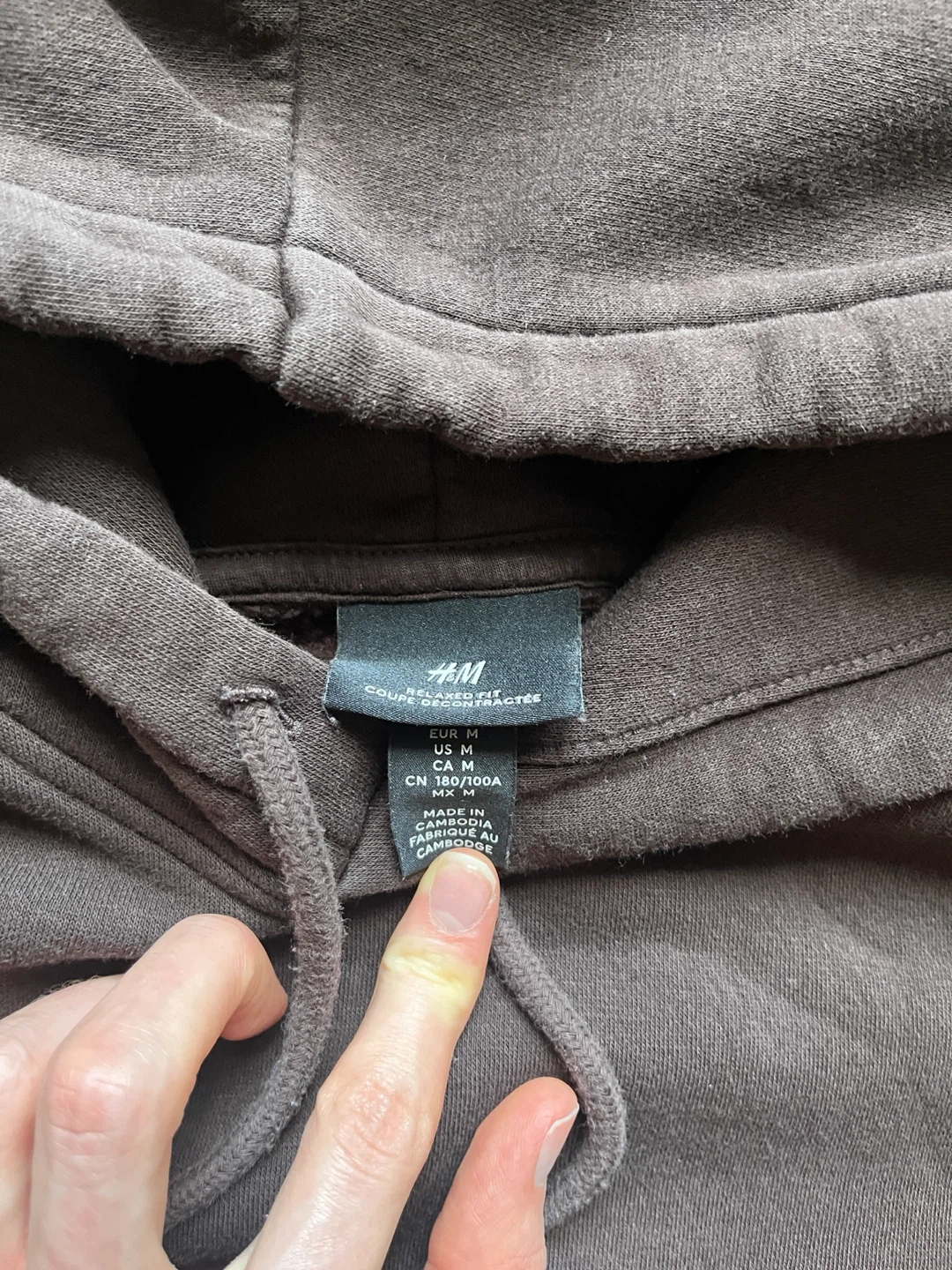 H&M Brown Hoodie Sweatshirt - men’s medium - photo 3