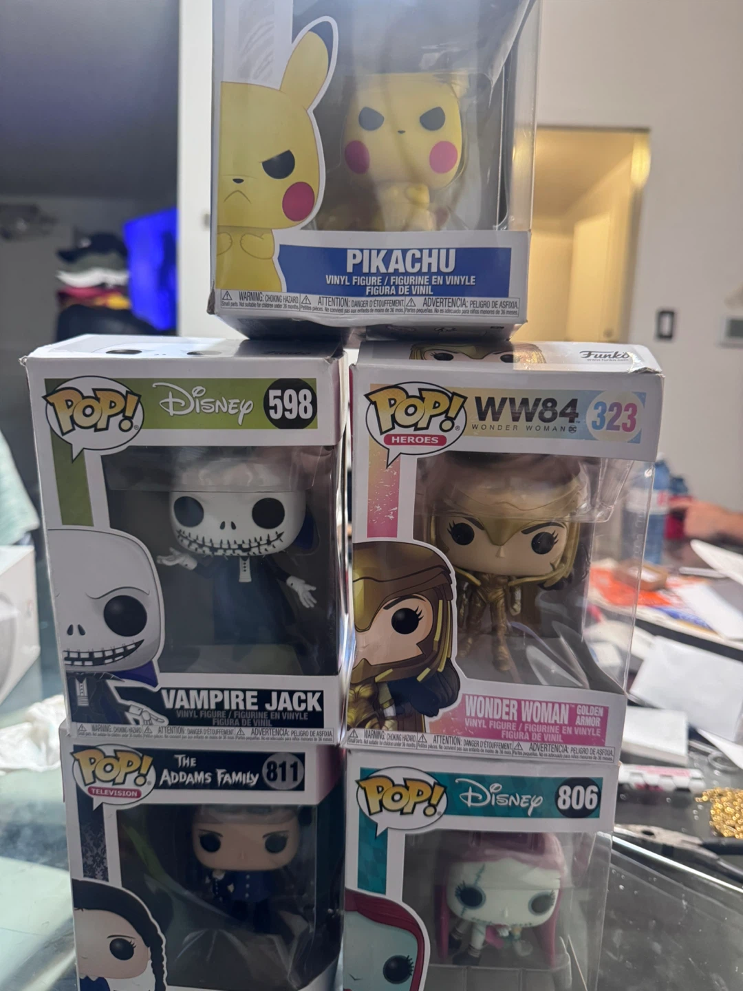 Funko Pop! Vinyl Figures (Wednesday Addams, Vampire Jack, Pikach