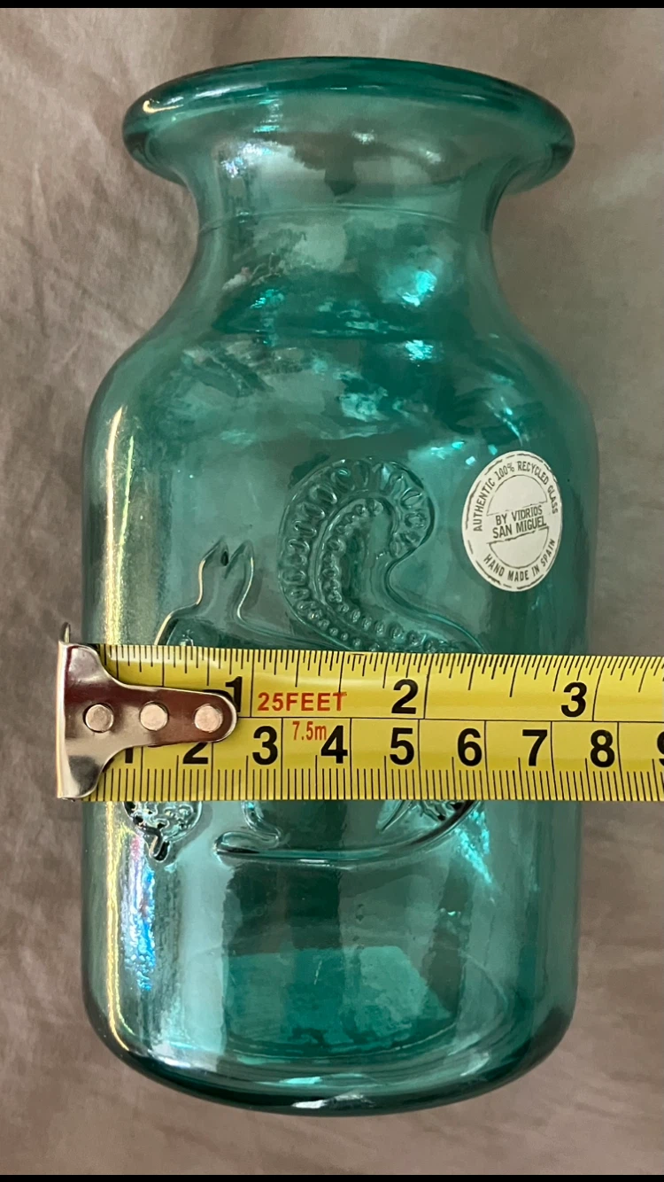 Vidrios San Miguel Turquoise Squirrel Embossed Vase🐿️🏺🩵💚💙💐🇪🇸 - photo 4