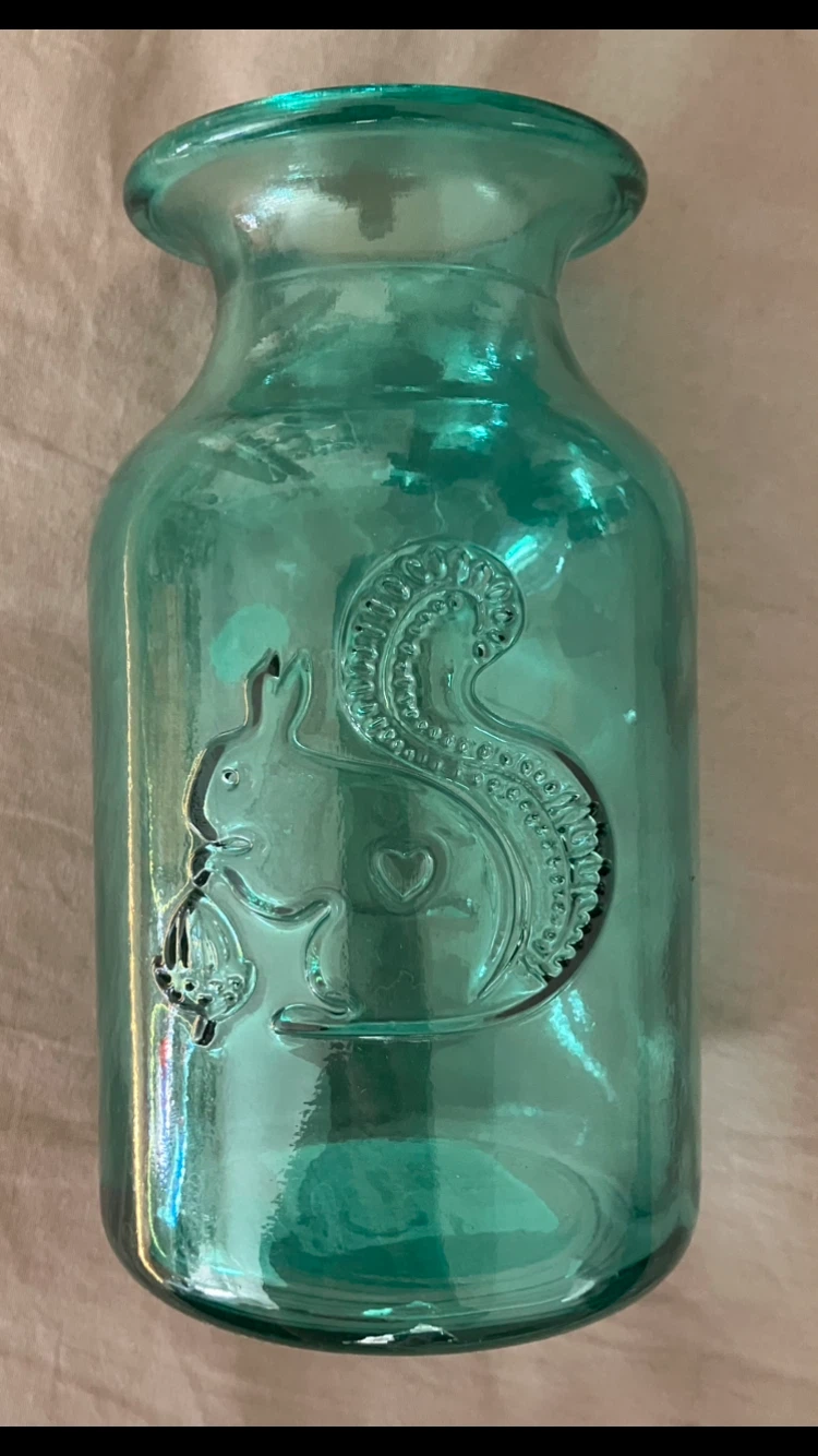 Vidrios San Miguel Turquoise Squirrel Embossed Vase🐿️🏺🩵💚💙💐🇪🇸 - photo 5