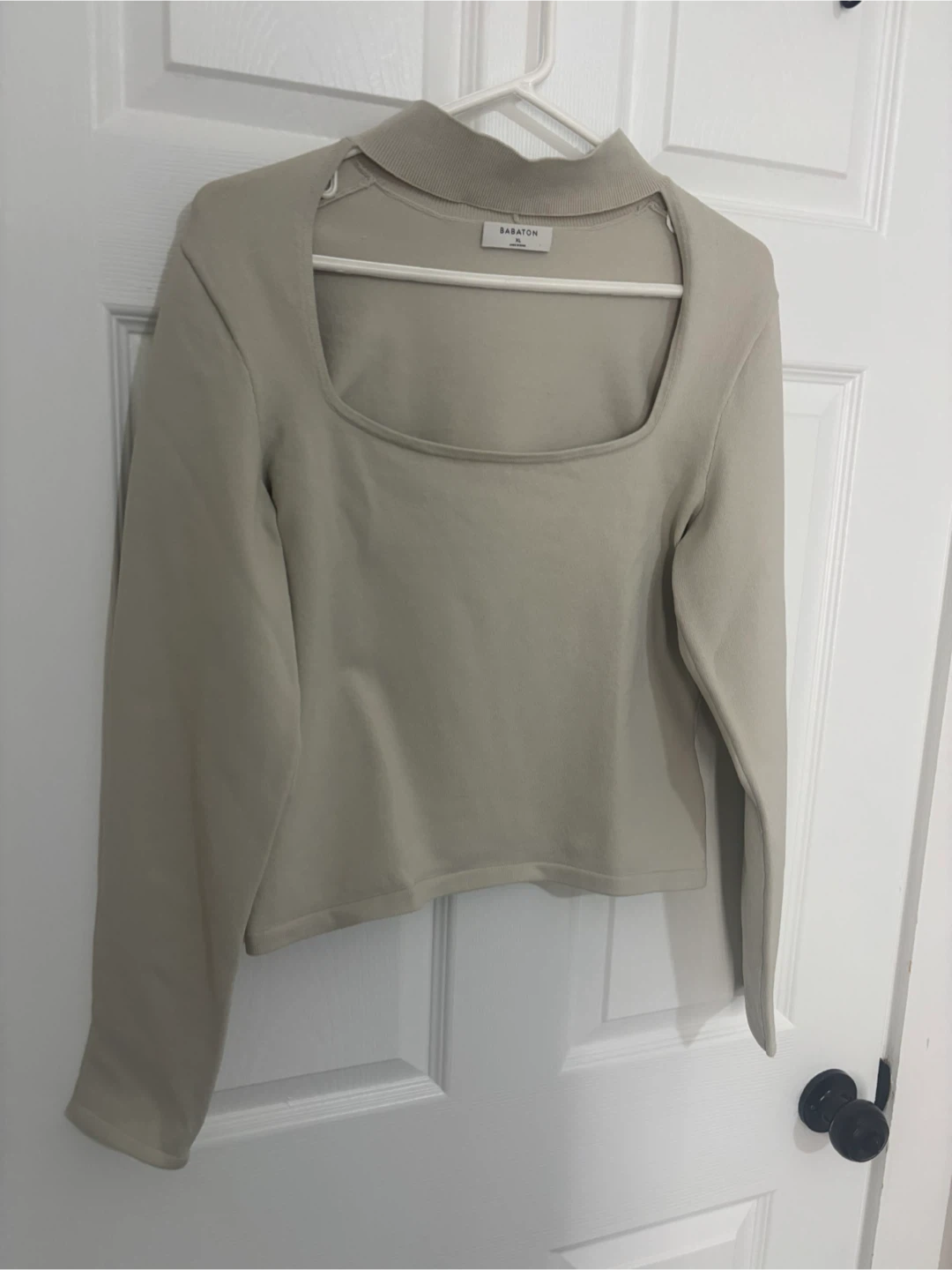 Babaton Cut-out Mock Neck Top - XL