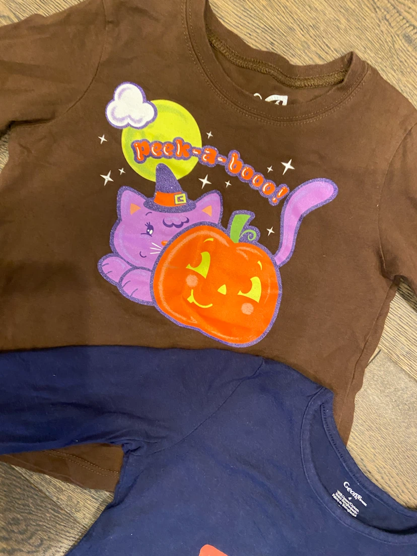 EUC: Set of 2 Kids Halloween Long Sleeve Cotton Shirts Size 4 - photo 5