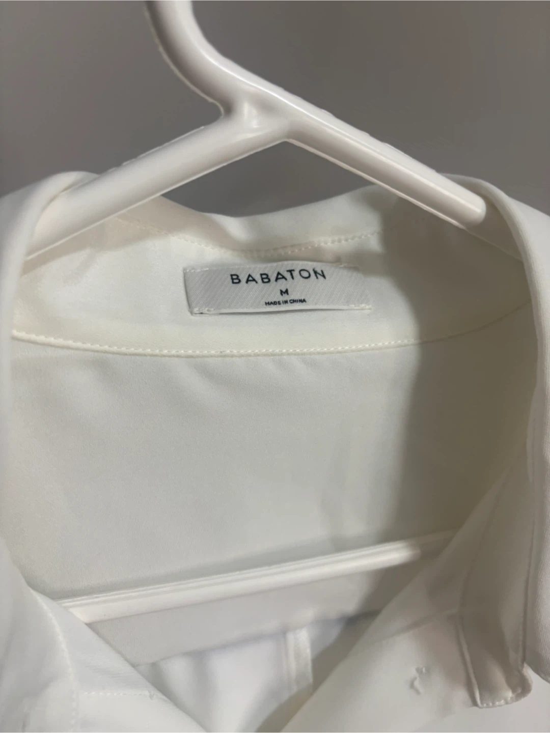 Babaton White Button-Up Shirt with Black Trim - Size M - photo 3