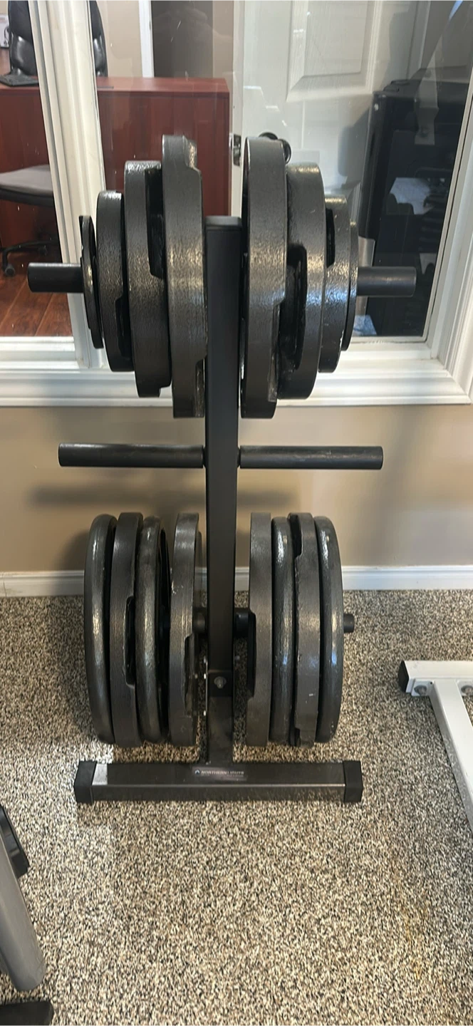 CAP Barbell Weight Plates and Rack