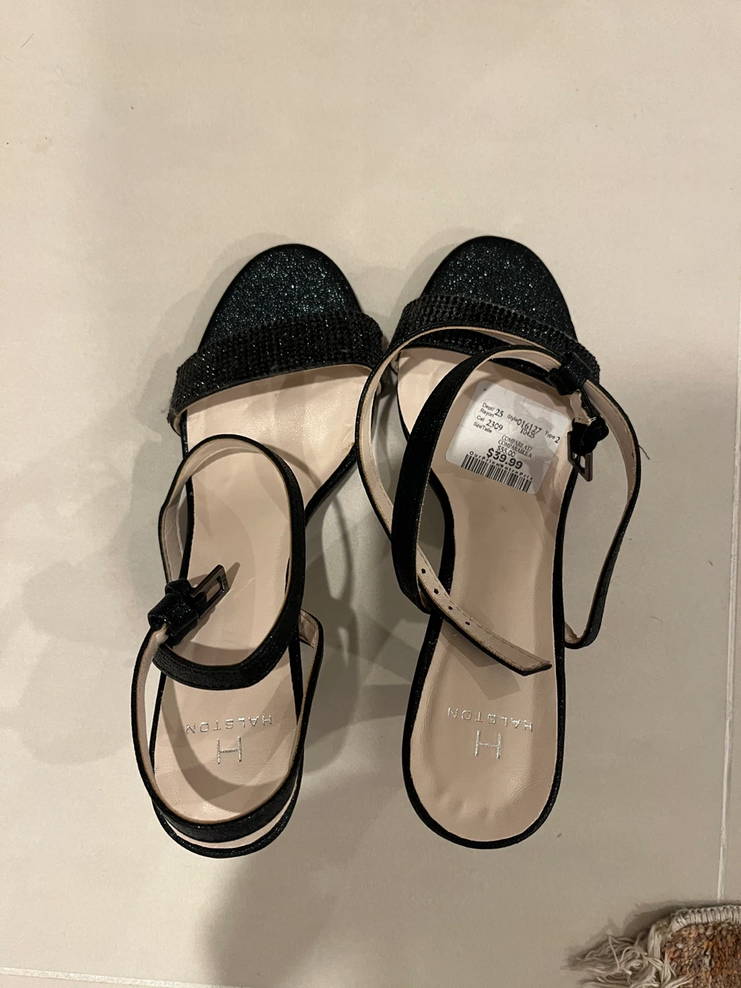 Halston Black Sparkly Heels - photo 2