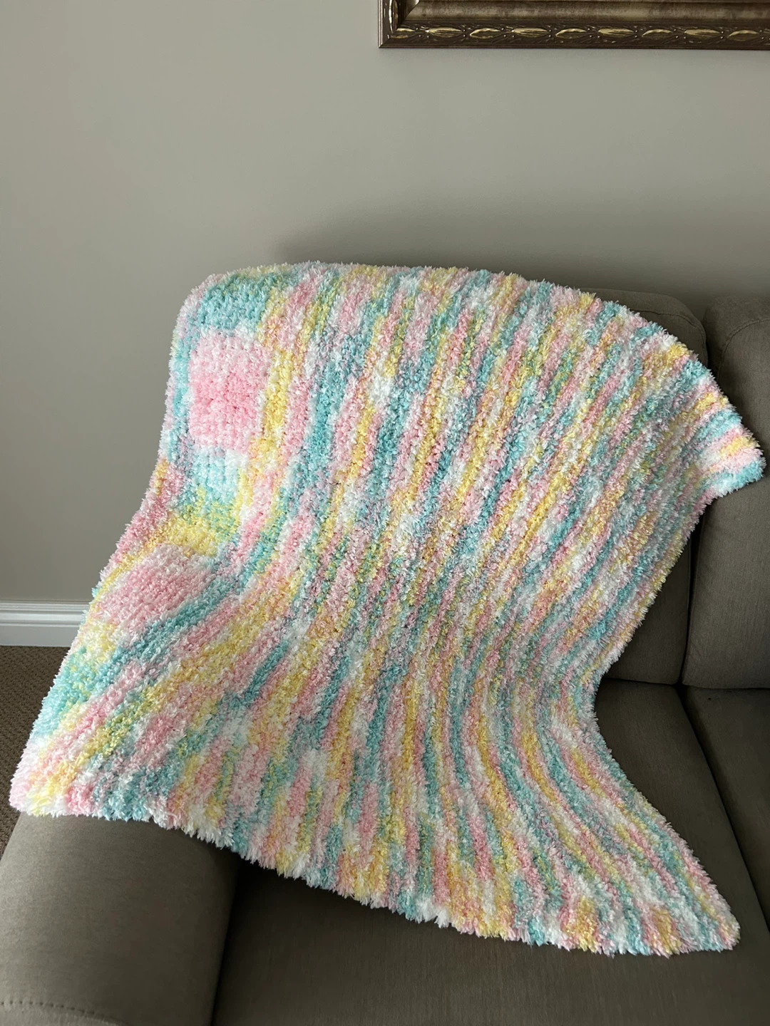 BRAND NEW SOFT HAND KNIT BABY BLANKET (READ LISTING) - photo 2