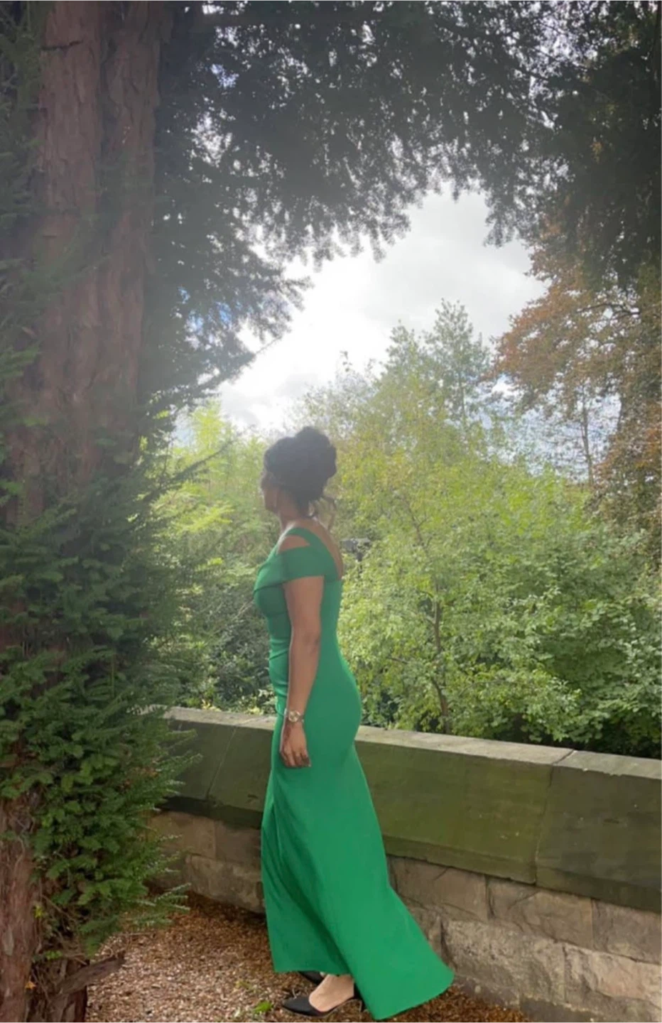 BCBGMAXAZRIA Green One-Shoulder Gown - Size 4 - photo 2