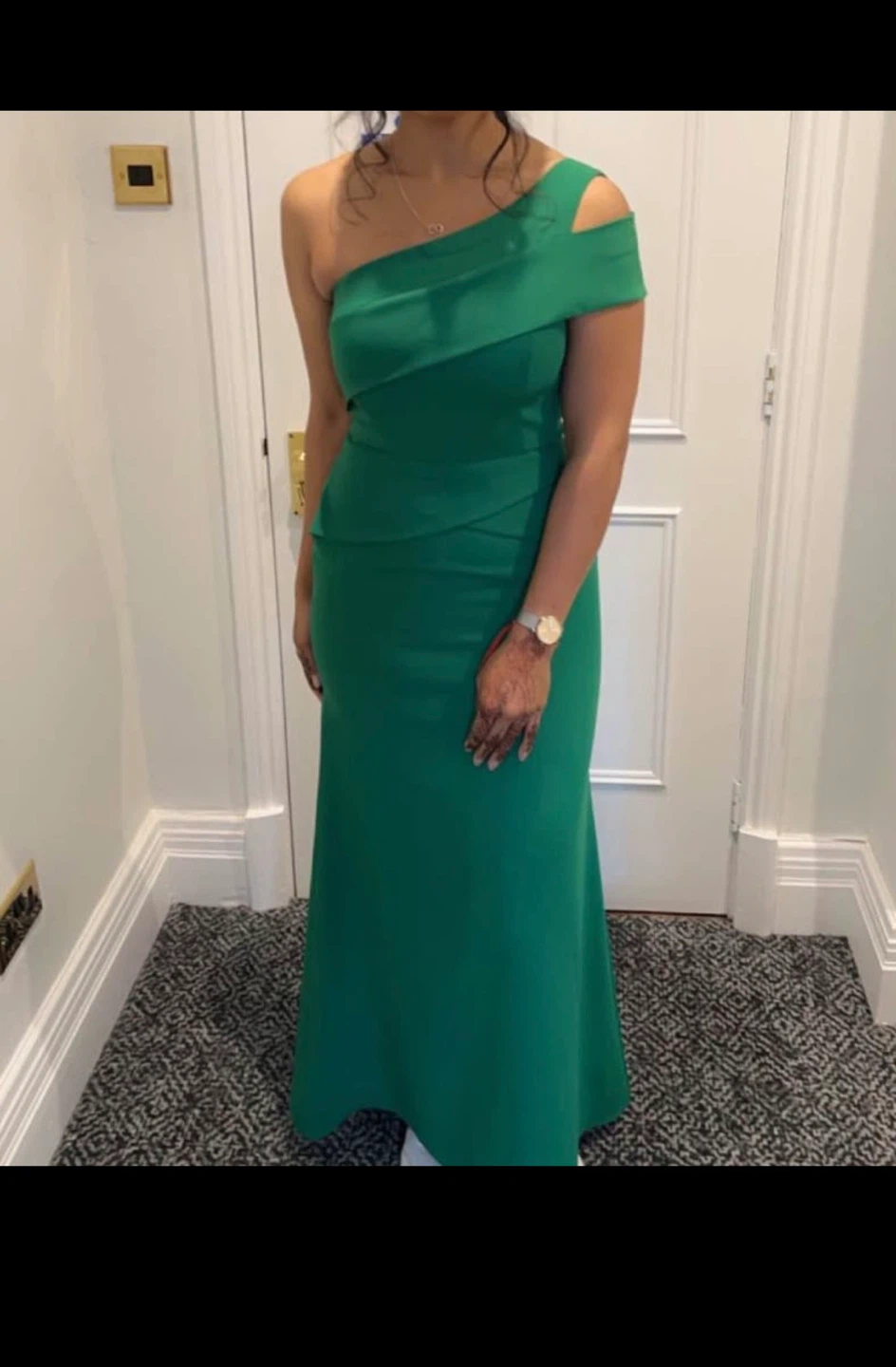 BCBGMAXAZRIA Green One-Shoulder Gown - Size 4