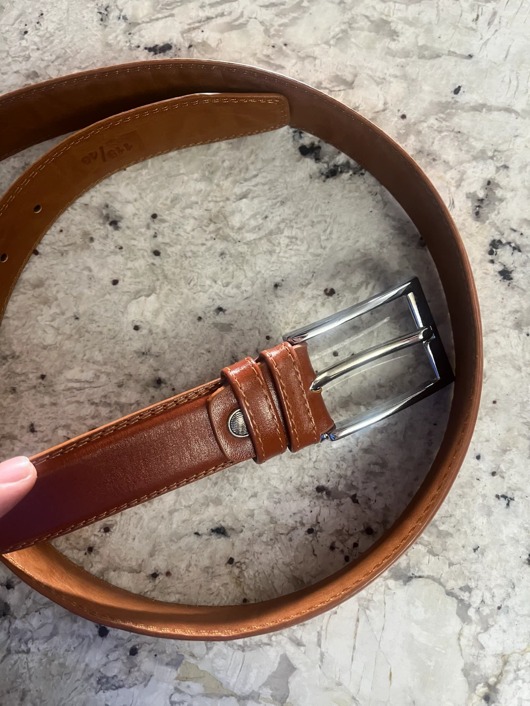 Brown Leather Belt and Card Holder Set - photo 2