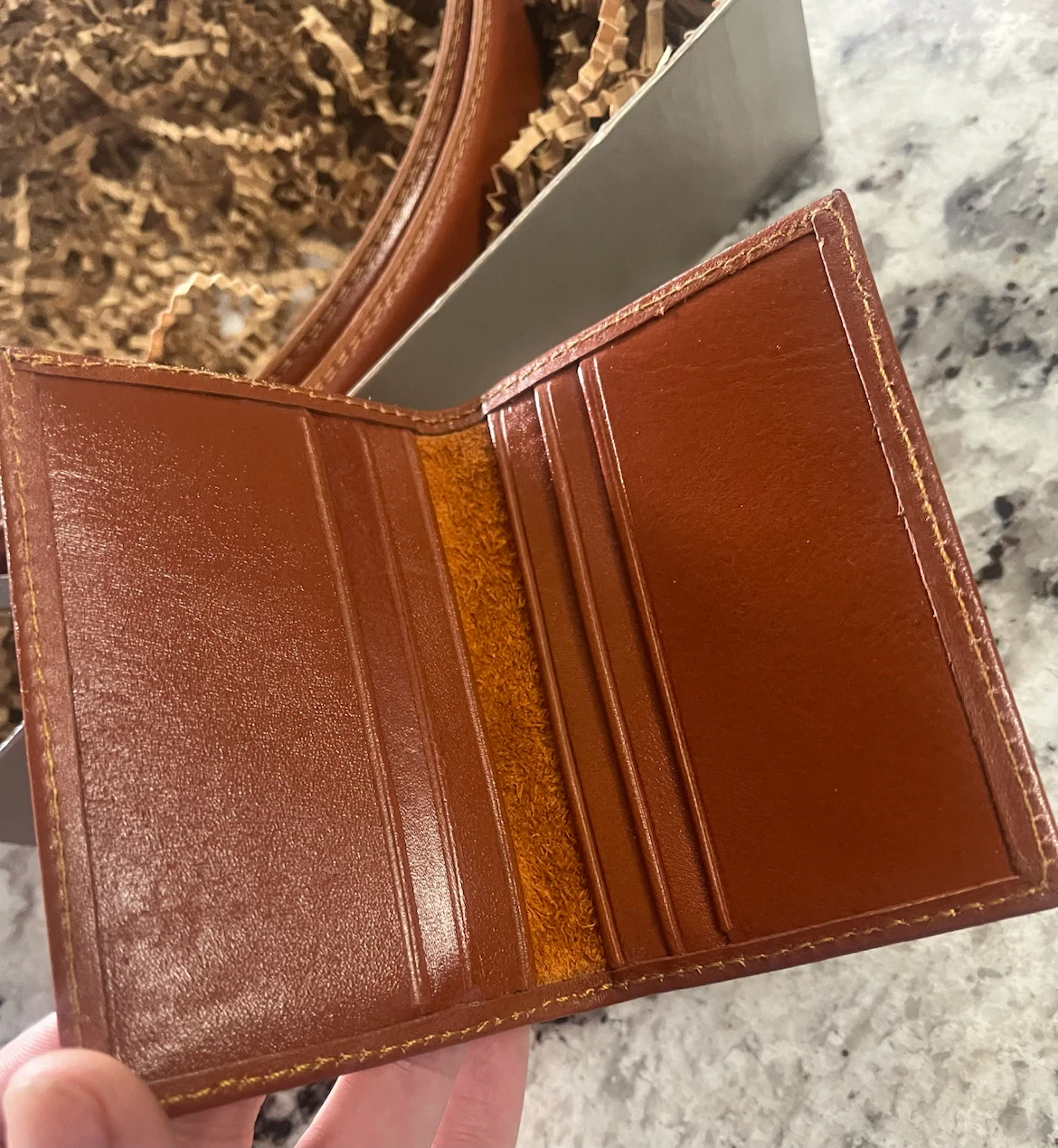 Brown Leather Belt and Card Holder Set - photo 4