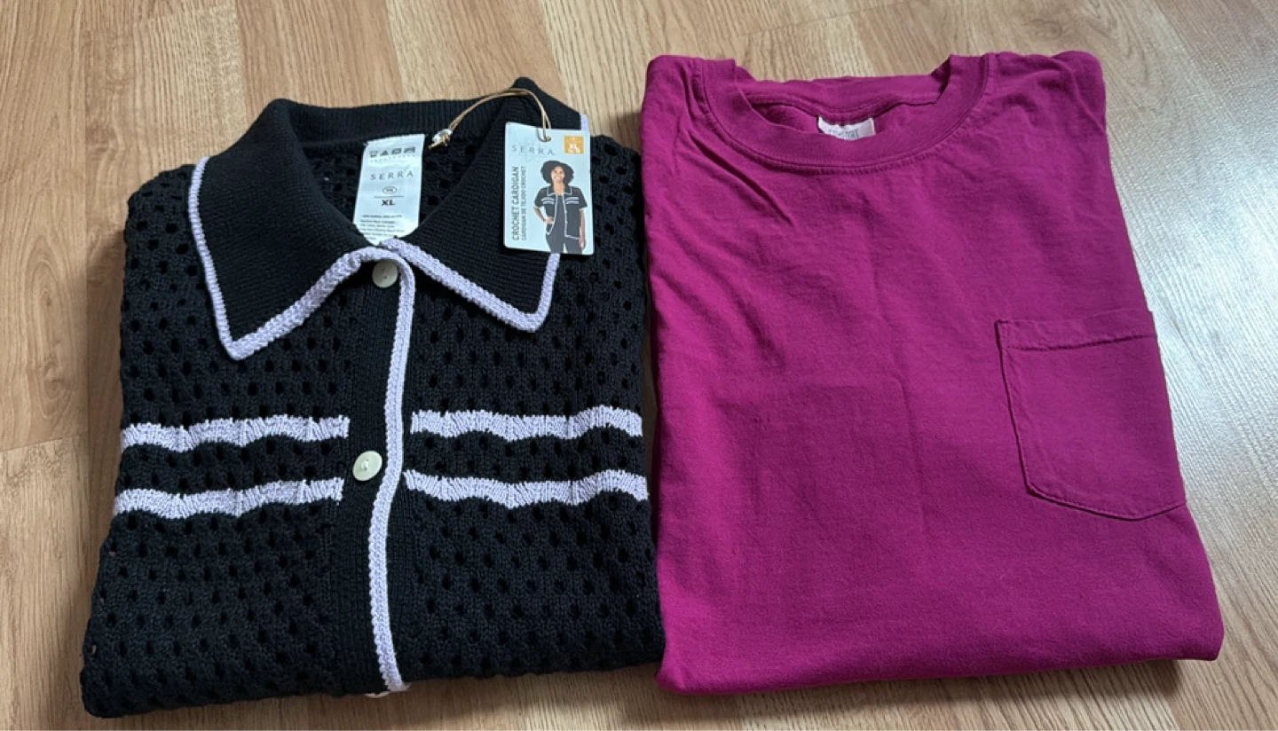 Women’s Cardigan & T-Shirt Set - Size XL