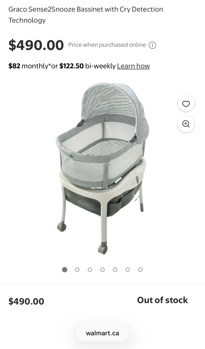Graco Sense2Snooze Bassinet with Cry Detection