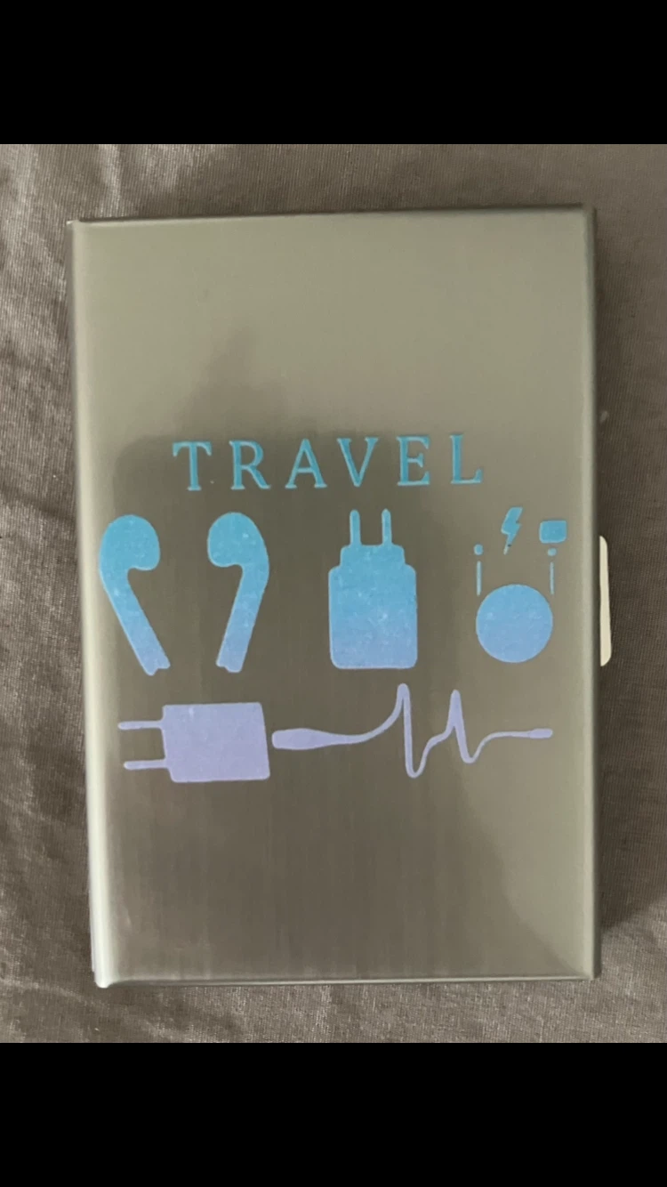 Travel Design Metal Flip Card Case 💳 🎴🃏✈️🩶 - photo 2