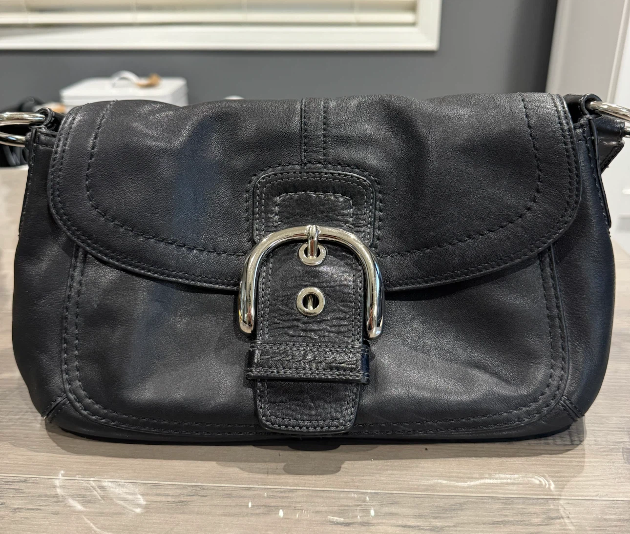 Vintage soho Coach Black Leather Shoulder Bag