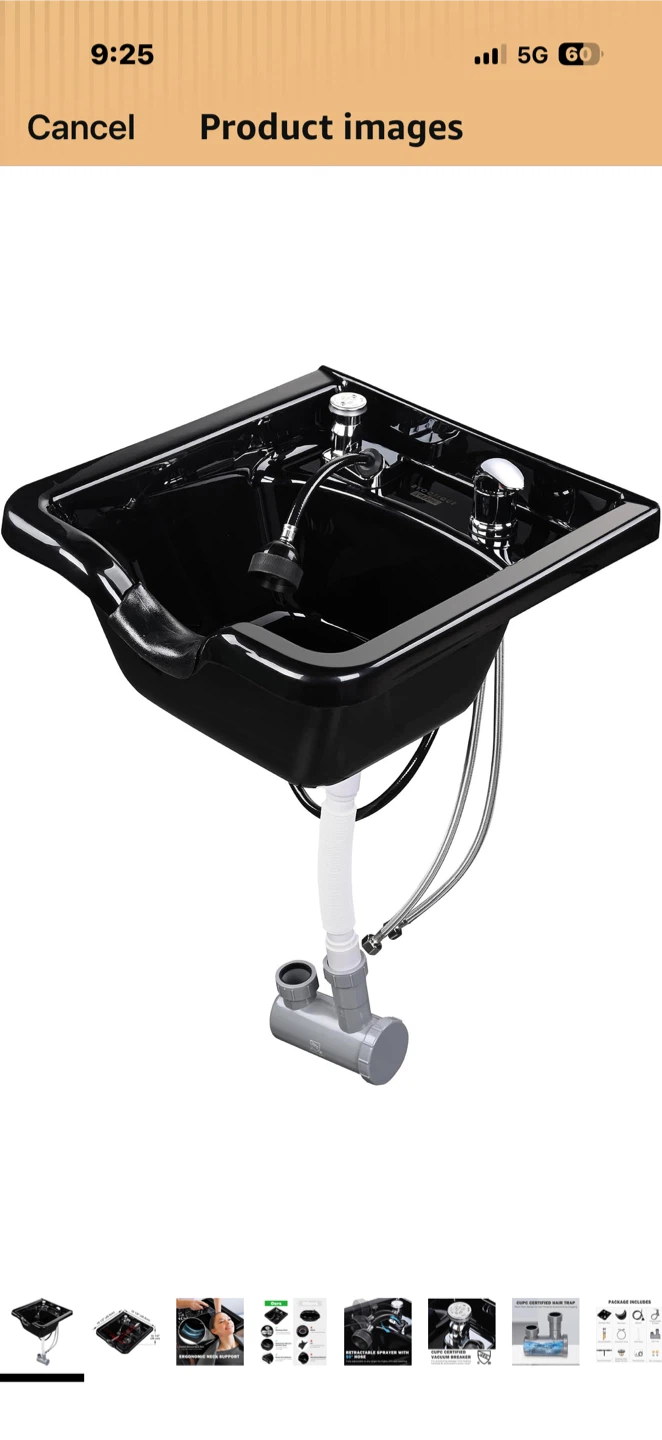 Black Salon Shampoo Bowl