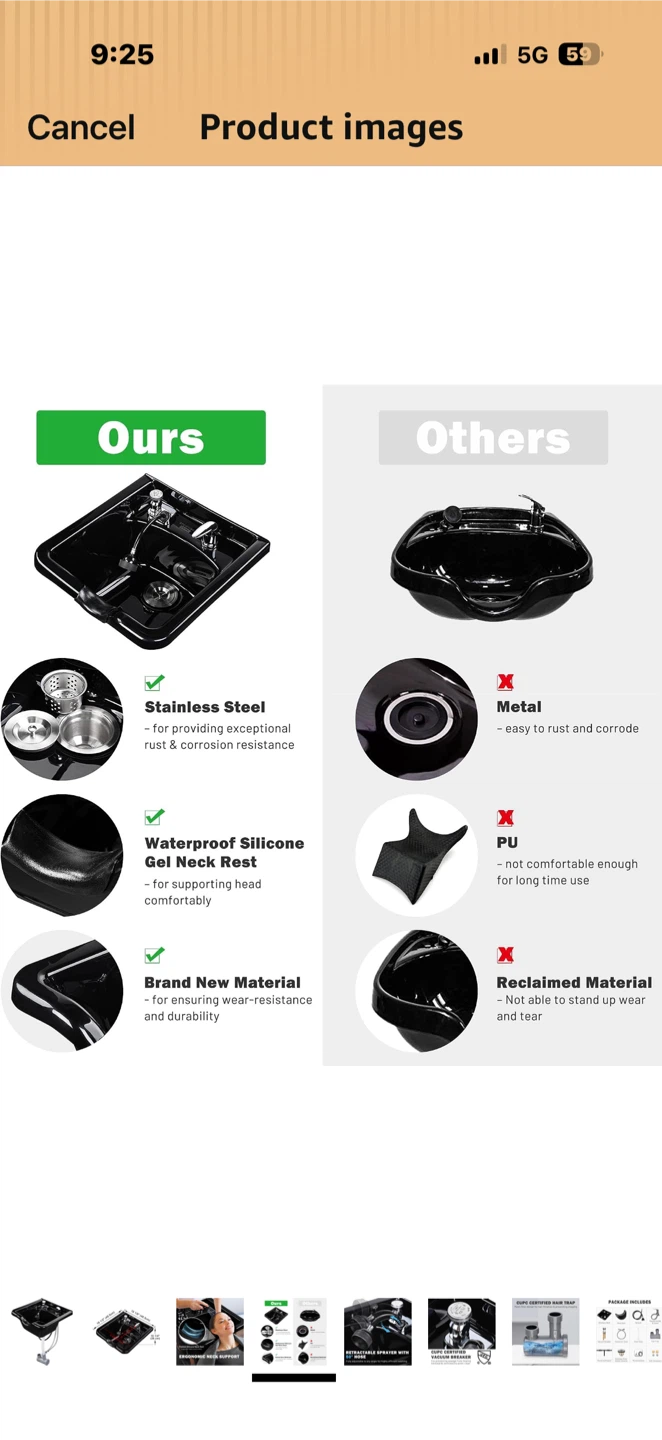 Black Salon Shampoo Bowl - photo 2
