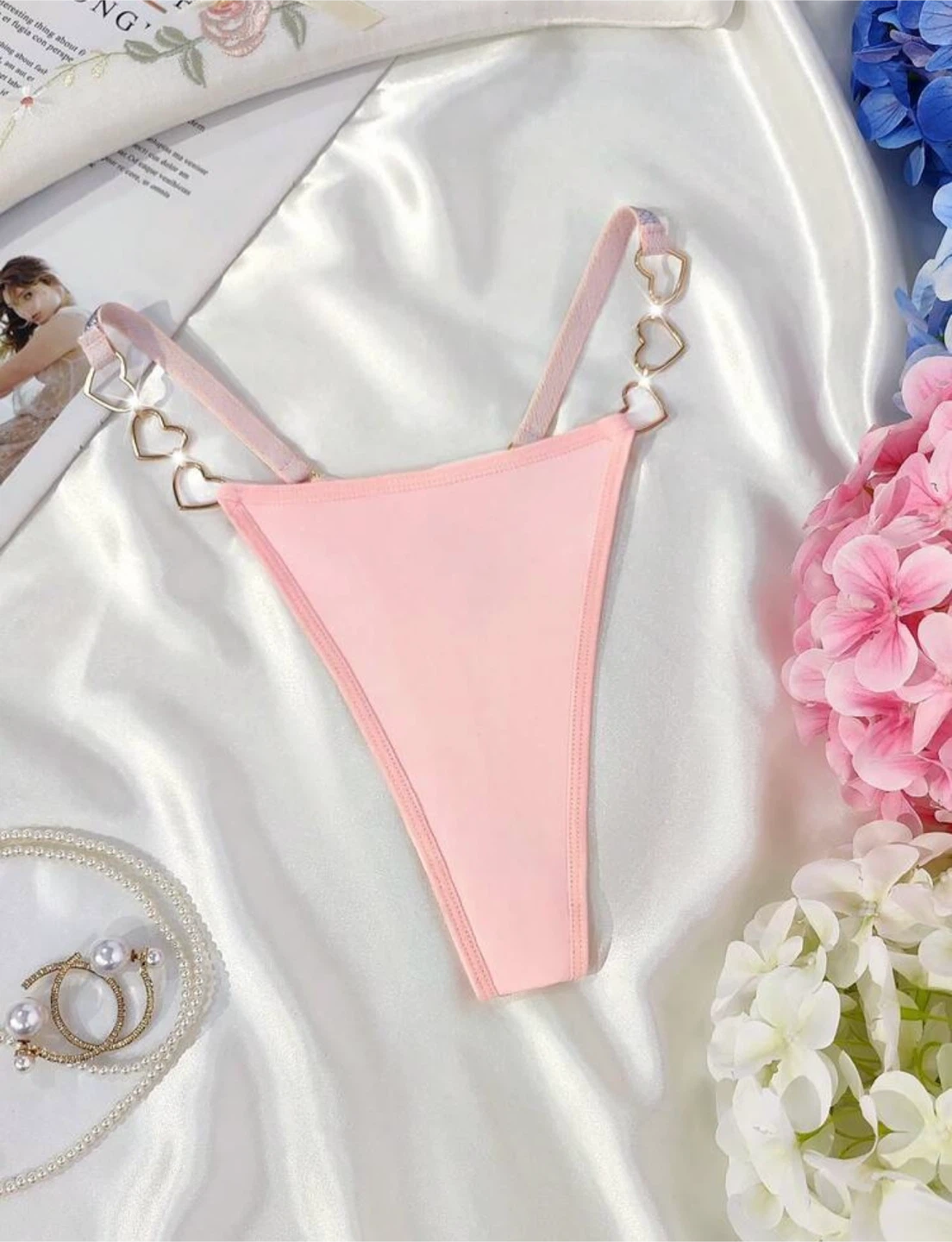 Women's Heart Chain Detail Sexy G-String Underwear - photo 5